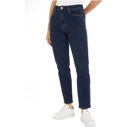 High Waist Slim Fit Five Pocket Jeans , female, Sizes: W26, W33, W30, W32, W31, W29, W27, W28, W34 - Tommy Hilfiger - Modalova