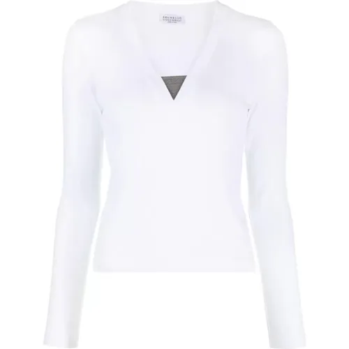 Weiße Strickwaren Ss24 Damenbekleidung , Damen, Größe: M - BRUNELLO CUCINELLI - Modalova