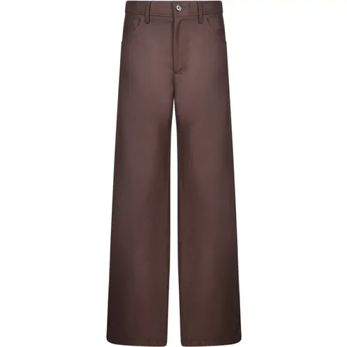 Braune Wide-Leg Hose Urbaner Stil , Herren, Größe: L - Séfr - Modalova