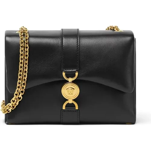 Kleio Crossbody Tasche in Schwarz Lammleder - Versace - Modalova