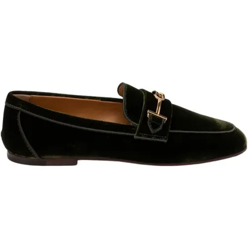 V807 Verde Inglese Leather Loafers , female, Sizes: 2 UK, 4 1/2 UK, 3 UK, 7 UK, 2 1/2 UK, 3 1/2 UK, 4 UK - TOD'S - Modalova