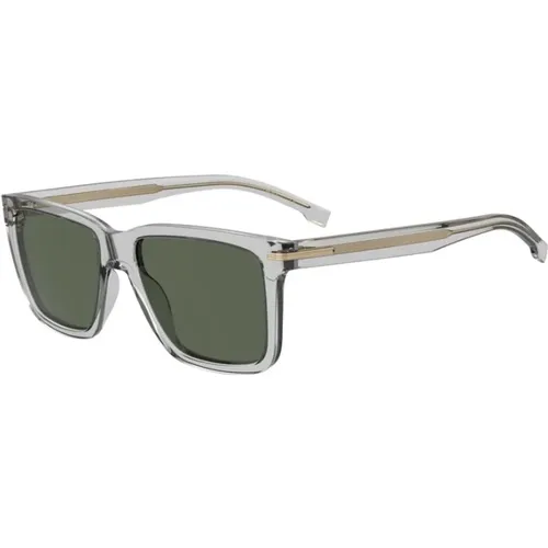 Grey Frame Green Lens Sunglasses , female, Sizes: 55 MM - Hugo Boss - Modalova