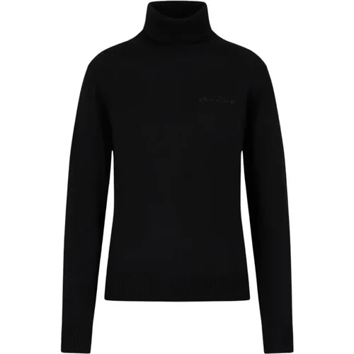 Schwarzer Pullover mit gesticktem Logo - Armani Exchange - Modalova