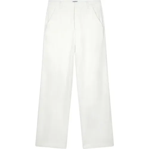 Wide Leg Cotton and Lyocell Pants , female, Sizes: W24, W29, W28, W27, W26, W25 - Dondup - Modalova