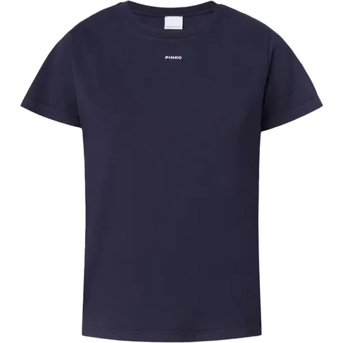 Lässiges Baumwoll-T-Shirt für den Alltag,Casual Baumwoll T-Shirt für Frauen - pinko - Modalova