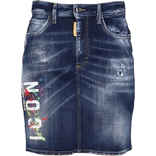 Denim Skirts , Damen, Größe: 3XS - Dsquared2 - Modalova