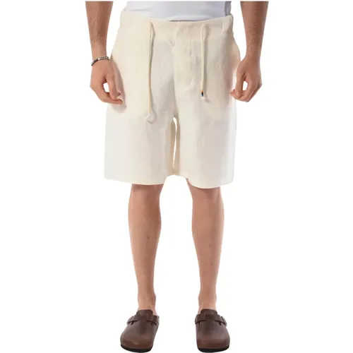 Linen Bermuda Shorts with Drawstring Waist , male, Sizes: M, L, XL - The Silted Company - Modalova