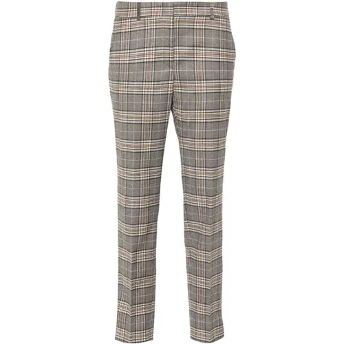 Wool Blend Tartan Check Trousers , female, Sizes: S - PESERICO - Modalova