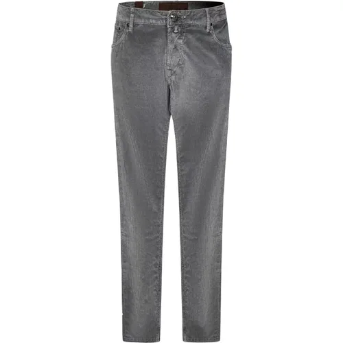 Stahlgraue Cordhose Slim-Fit - Hand Picked - Modalova