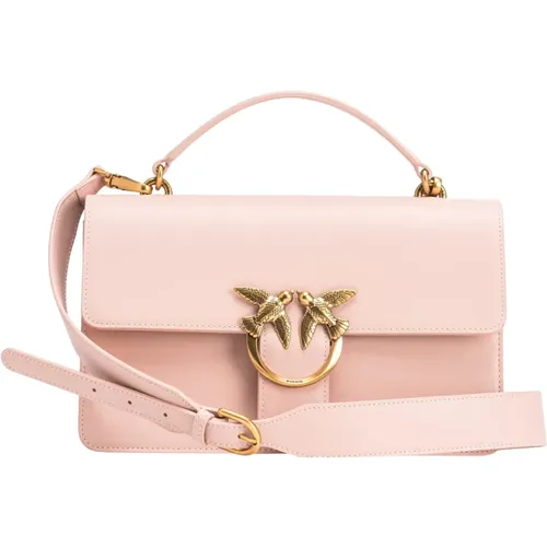 Leder Schultertasche Love Birds - pinko - Modalova