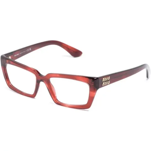 Rote Optische Brille Klassischer Stil , Damen, Größe: 54 MM - Miu Miu - Modalova