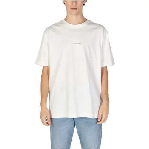 Baumwoll Herren T-Shirt und Polo , Herren, Größe: 2XL - Calvin Klein Jeans - Modalova