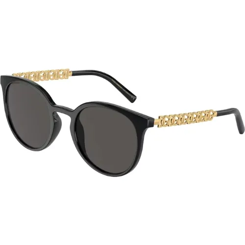 Spherical Metal Sunglasses Brown or , female, Sizes: ONE SIZE - Dolce & Gabbana - Modalova