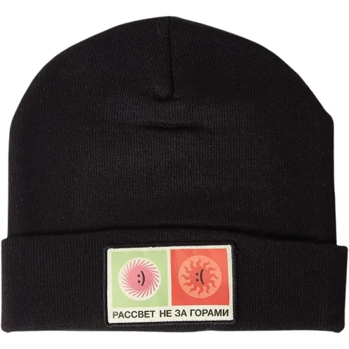 Logo Patch Beanie Hat , male, Sizes: ONE SIZE - Rassvet - Modalova