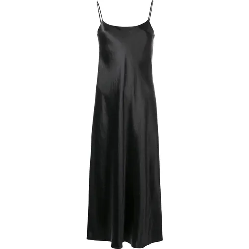 Casual Schwarzes Midi-Kleid , Damen, Größe: L - Vince - Modalova