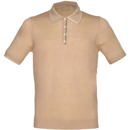 Sand Linen Cotton Polo Shirt , male, Sizes: M, L, 2XL, XL - Alpha Studio - Modalova