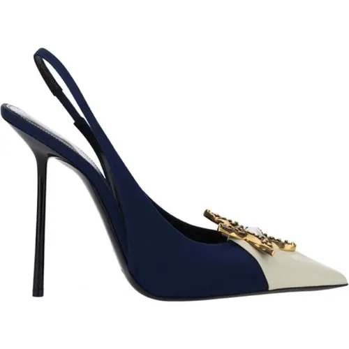 Blaue Sternverzierte Slingback-Pumps - Saint Laurent - Modalova