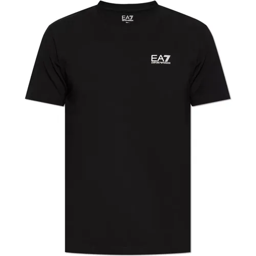 V-Ausschnitt T-Shirt , Herren, Größe: M - Emporio Armani EA7 - Modalova