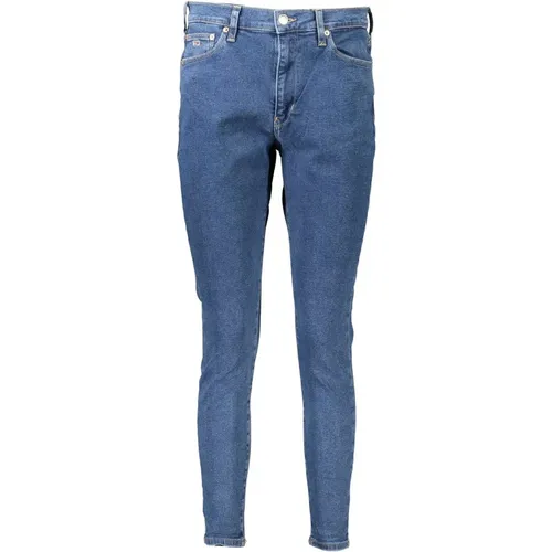 Blaue Baumwolljeans, Hohe Taille, Skinny , Damen, Größe: W26 L30 - Tommy Hilfiger - Modalova