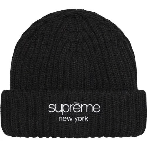 Gerippte Beanie Schwarz Fw22 - Supreme - Modalova