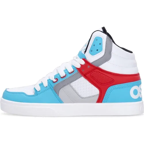 Hohe Skate Schuhe Weiß/Rot/Cyan , Herren, Größe: 46 EU - Osiris - Modalova