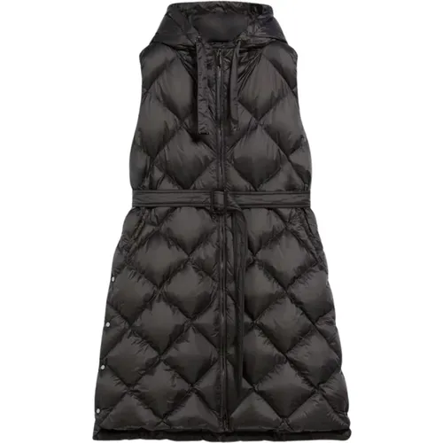 Iridescent Nylon Quilted Hooded Vest , female, Sizes: 3XS, 2XS, XS - Max Mara - Modalova