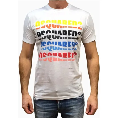 Graphic Print T-Shirt , male, Sizes: S, L, XS - Dsquared2 - Modalova