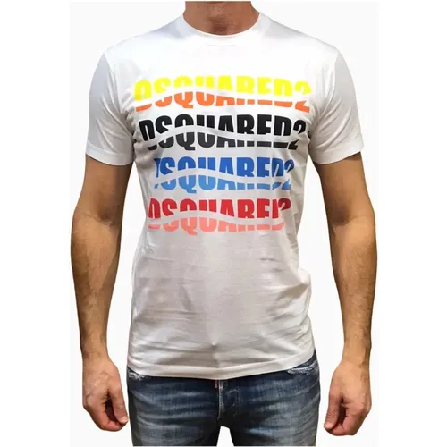 Graphic Print T-Shirt , male, Sizes: XS - Dsquared2 - Modalova