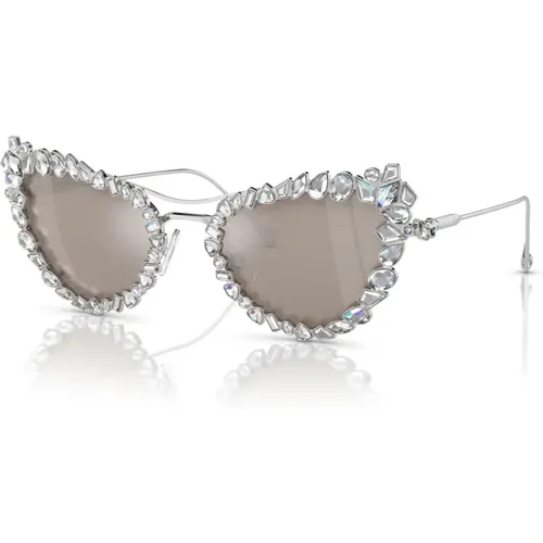 Silver Platinum Sonnenbrillen SK 7017 , Damen, Größe: 56 MM - Swarovski - Modalova