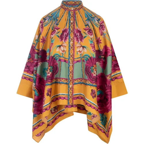 Zodiac Placée Marigold Silk Shirt , female, Sizes: S, L - La DoubleJ - Modalova