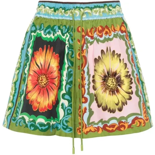 Disco Daisy floral-print shorts , female, Sizes: 2XS - Alemais - Modalova