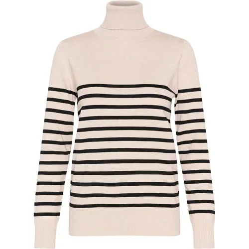 Striped Rollneck Pullover Sweater Gray , female, Sizes: 2XL, S, XS, M, L, XL - Saint Tropez - Modalova