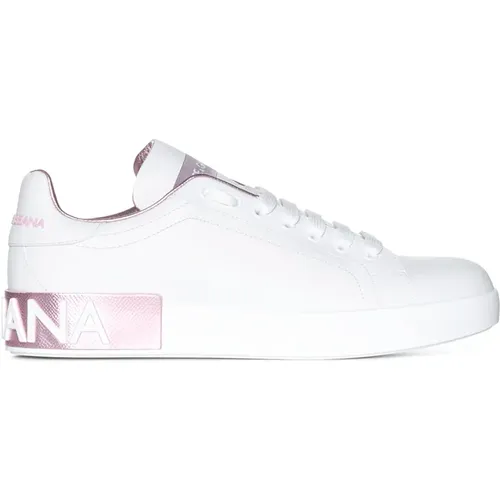 Weiße Sneakers , Damen, Größe: 38 1/2 EU - Dolce & Gabbana - Modalova