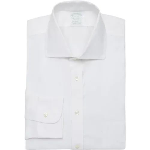 Milano Fit Non-Iron Dress Shirt, English Spread Collar , Herren, Größe: XS - Brooks Brothers - Modalova