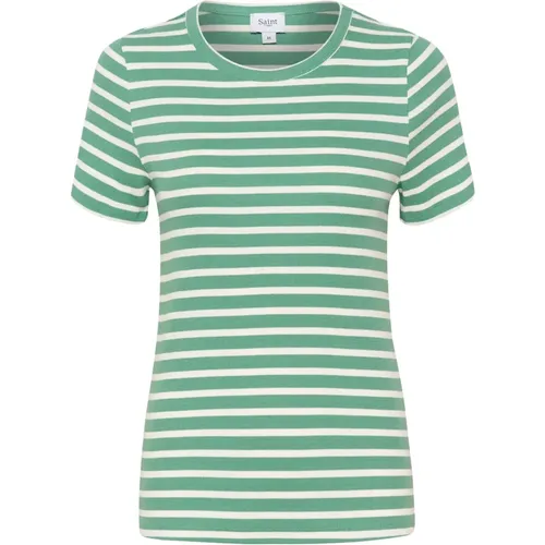 Gestreiftes T-Shirt Top Frosty Spruce , Damen, Größe: L - Saint Tropez - Modalova