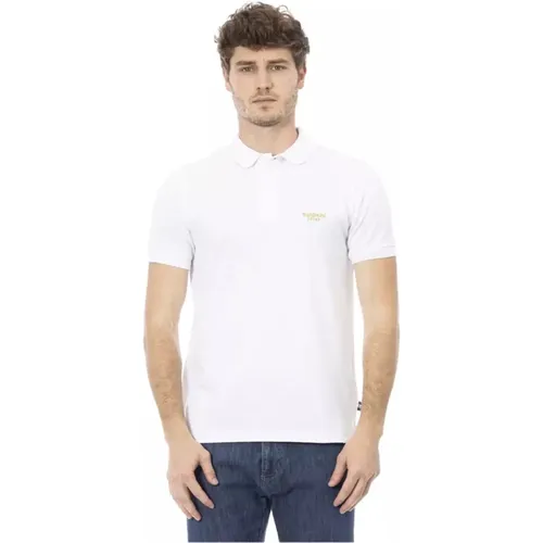 Trendiges Weißes Baumwoll-Polo-Shirt , Herren, Größe: L - Baldinini - Modalova