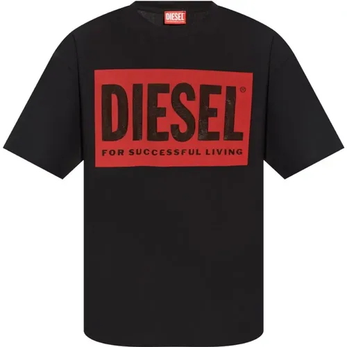 Schwarze T-Shirts Polos für Männer , Herren, Größe: M - Diesel - Modalova