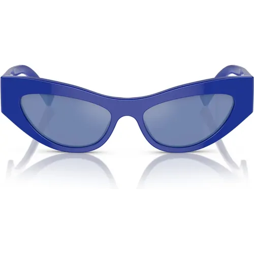 Cat-Eye Sunglasses with Silver Mirrored Lenses , female, Sizes: 52 MM - Dolce & Gabbana - Modalova