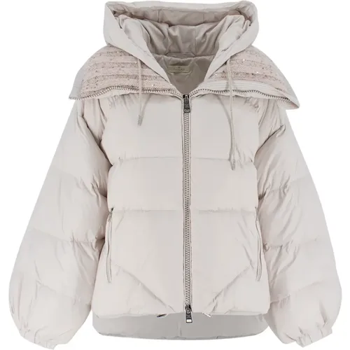 Kurze Daunenjacke mit einzigartigen Details - PANICALE - Modalova