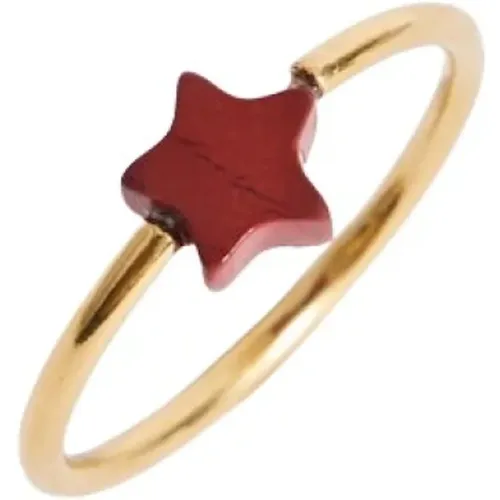 Sternenlicht Silber Goldplattierter Ring , Damen, Größe: 53 MM - Malababa - Modalova