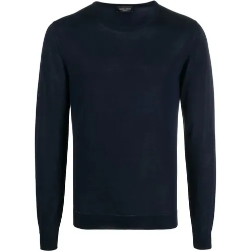 Navy Knitwear for Men , male, Sizes: 2XL, M - Roberto Collina - Modalova