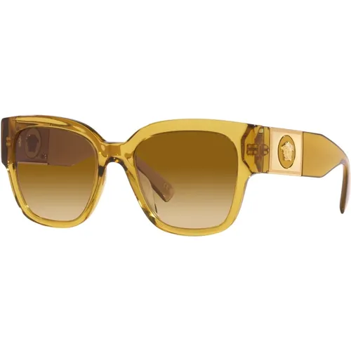 Honey/Light Shaded Sunglasses , female, Sizes: 54 MM - Versace - Modalova