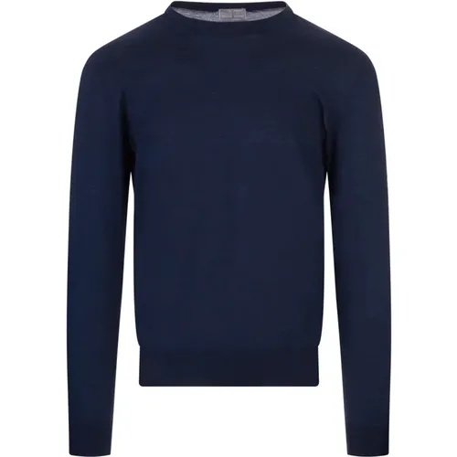 Silk Cashmere Crew Neck Sweater , male, Sizes: 4XL, L, 6XL, M, 3XL, 2XL, 5XL - Fedeli - Modalova