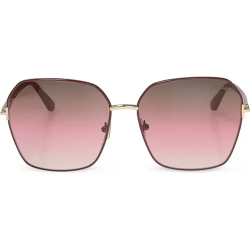 Logo Sonnenbrille, Rote Sonnenbrille - Tom Ford - Modalova