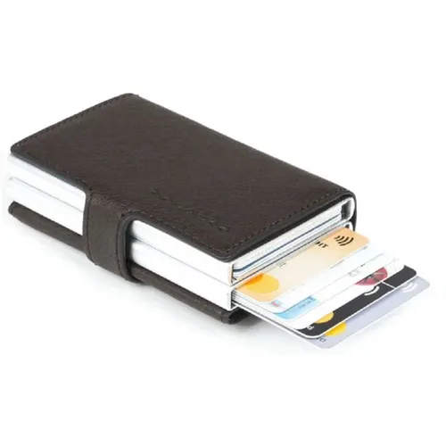 Dunkelbraune kompakte RFID-Brieftasche - Piquadro - Modalova