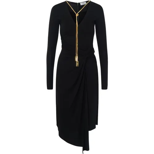 Schwarzes Kleid Ab69746E2-110 , Damen, Größe: 2XL - Elisabetta Franchi - Modalova