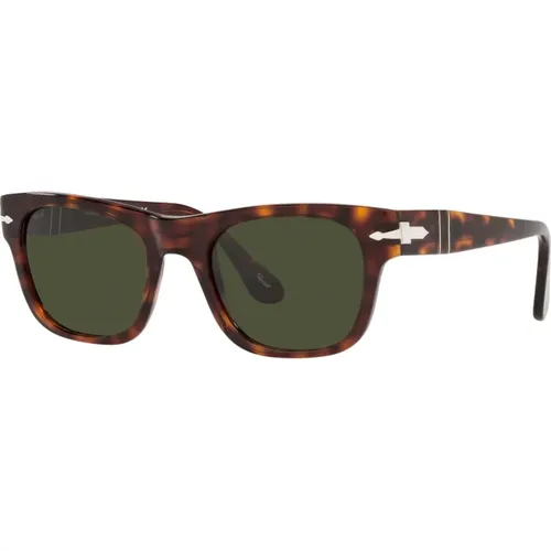 Havana/Green Sunglasses , unisex, Sizes: 52 MM - Persol - Modalova