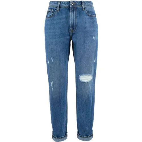 Herren Denim Jeans Regular Fit Distressed , Herren, Größe: W30 - YES ZEE - Modalova