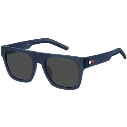 Stilvolle Sonnenbrille in Blau und Grau - Tommy Hilfiger - Modalova