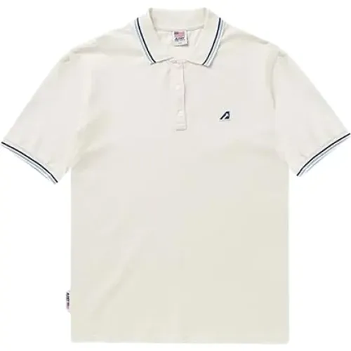 Short Sleeve Piqué Polo with Blue Trims , male, Sizes: XL - Autry - Modalova